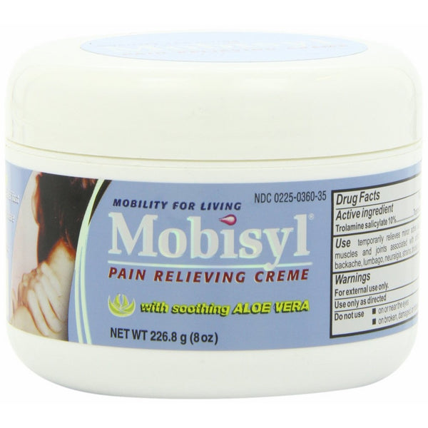 Mobisyl Pain Relieving Creme with Soothing Aloe Vera, 8 Ounce Jar