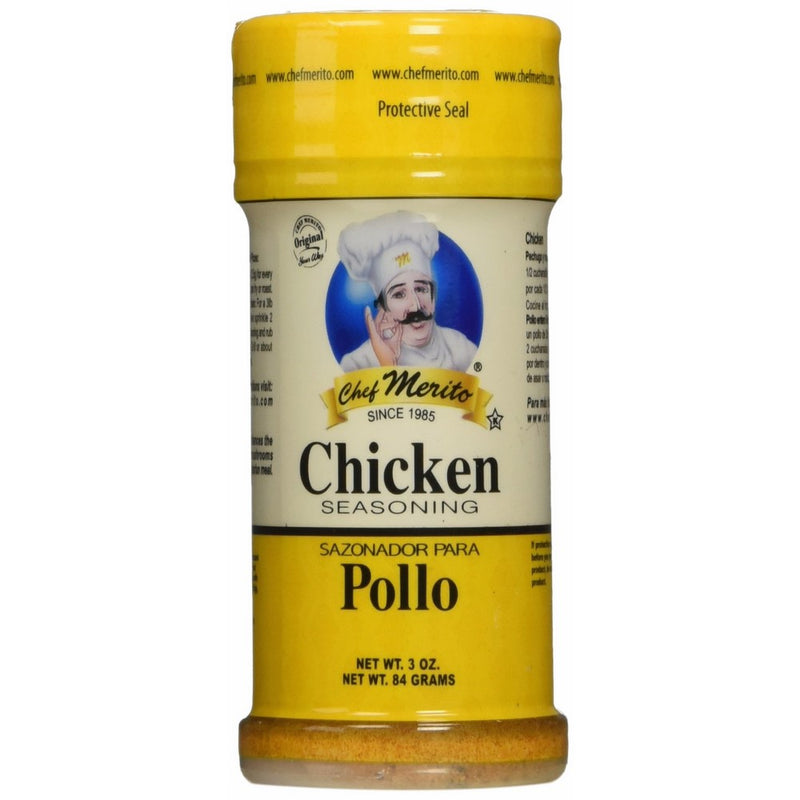 Chef Merito Chicken Seasoning, 3 Ounce (Pack of 6)