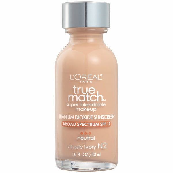 L'Oréal Paris True Match Super-Blendable Foundation Makeup, Classic Ivory, 1 fl. oz.