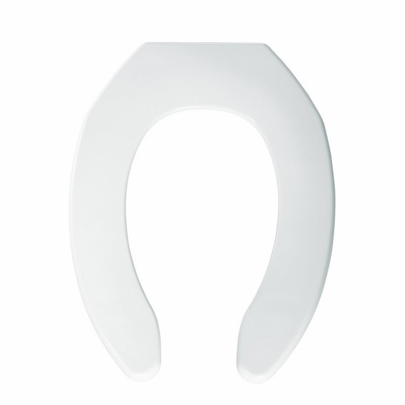 Bemis 1055000 Plastic Elongated Toilet Seat Open Front Less Cover, White