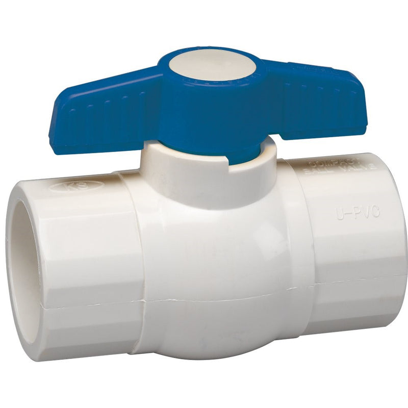 Homewerks VBV-P40-E6B Ball Valve, PVC Schedule 40, Solvent x Solvent, 1-1/4-Inch