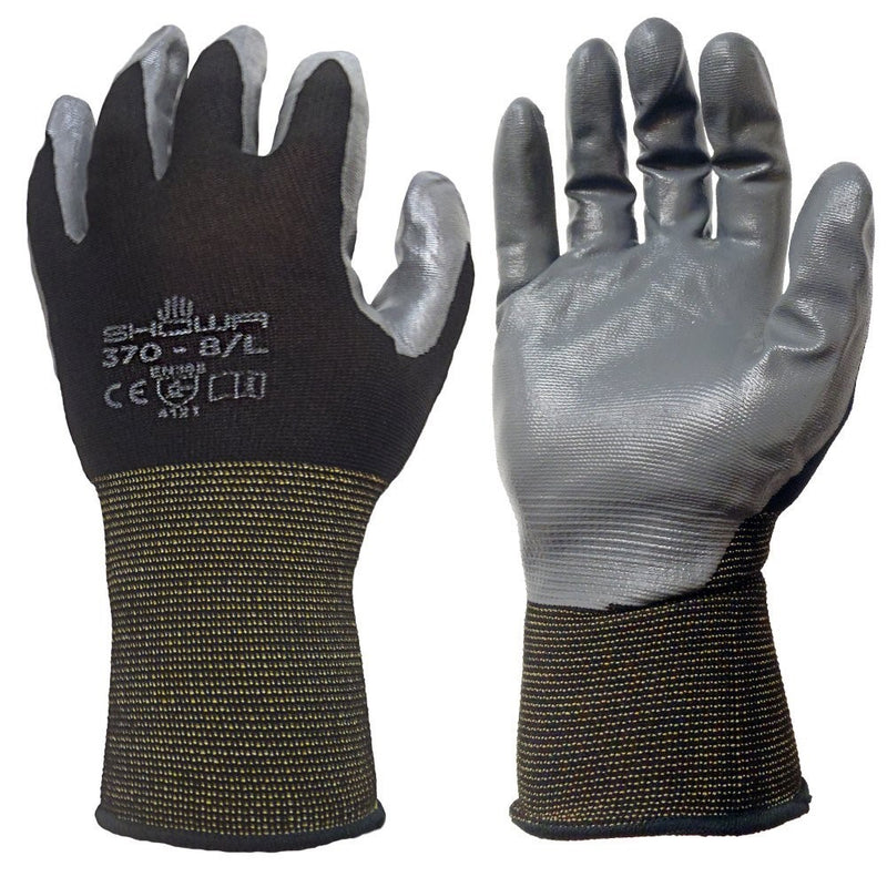 4 Pack Showa Atlas 370BLK Atlas Nitrile Tough Gloves - Small