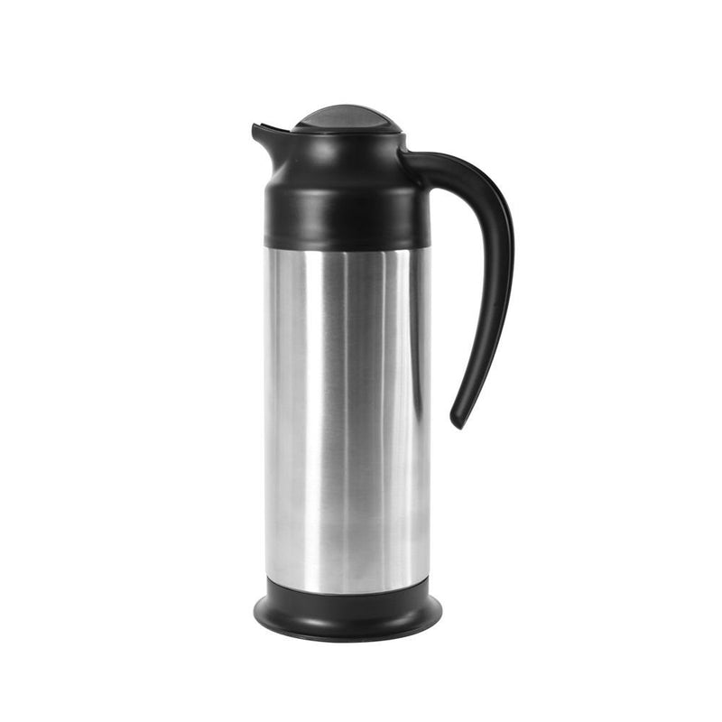 Service Ideas SSN100 SteelVac Carafe, 1 L (23.7 oz.), NSF, Brushed Stainless/Black Base