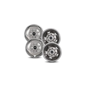 Pacific Dualies 30-1708 17" Polished Stainless Steel Wheel Simulator Kit with 8 Lug and 5 Vent Hole for Chevy 2011-2018 GMC 3500 Truck