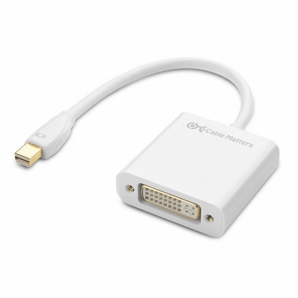 Cable Matters Mini DisplayPort to DVI Adapter (Mini DP to DVI) in White - Thunderbolt | Thunderbolt 2 Port Compatible