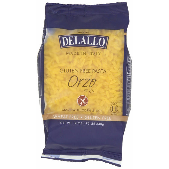 DeLallo Gluten Free Corn and Rice, Orzo, 12-Ounce (Pack of 12)