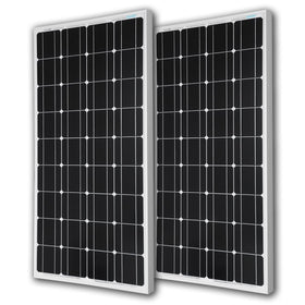 Renogy 2 Piece 100W Monocrystalline Photovoltaic PV Solar Panel Module, 12V Battery Charging