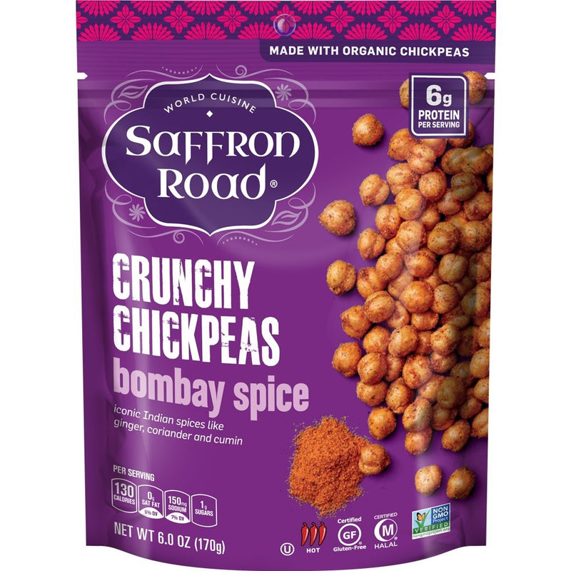 Saffron Road Crunchy Chickpeas, Bombay Spice, 6 Ounce