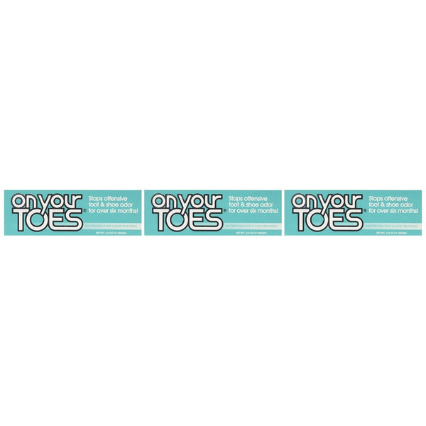 On Your Toes Foot Bactericide Powder - Eliminates Foot Odor for Six Months - Three Pack