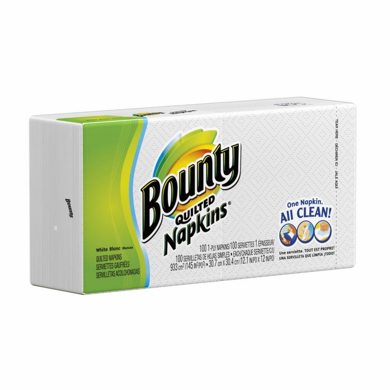 Bounty Quilted Napkins, White, 100 Count (Pack of 3)