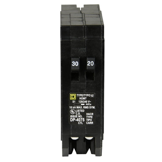 Square D by Schneider Electric HOMT3020CP Homeline 1-30-Amp 1-20-Amp Single-Pole Tandem Circuit Breaker