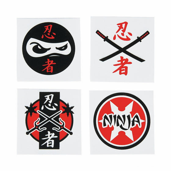 Fun Express Assorted Ninja Warrior Temporary Tattoos - 72 Piece Pack
