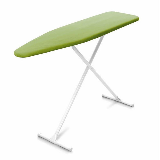 HOMZ T-Leg Adjustable Height Foam Pad Ironing Board with Cotton Cover, Green Cover