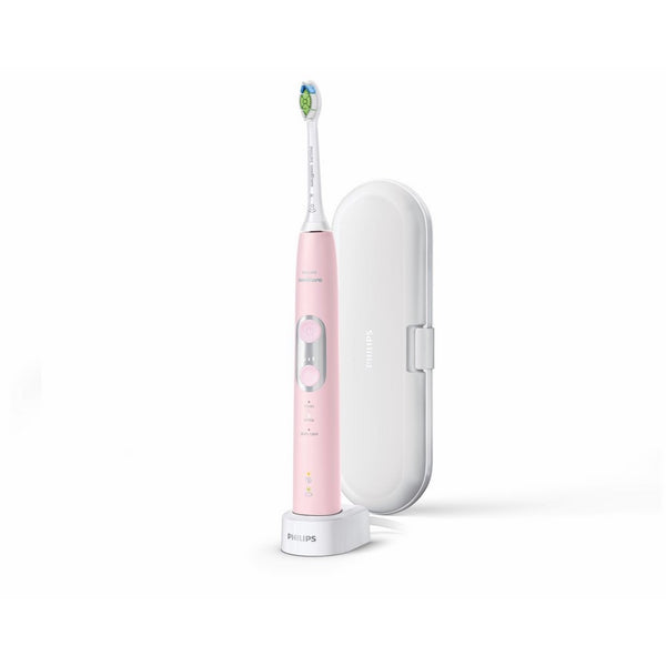 Philips Sonicare ProtectiveClean 6100 Whitening Rechargeable electric toothbrush with pressure sensor and intensity settings, Pastel Pink HX6876/21