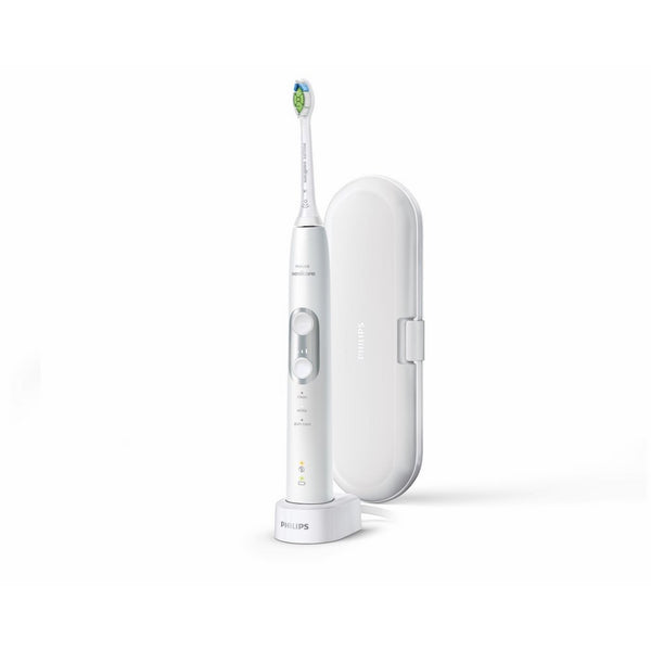 Philips Sonicare ProtectiveClean 6100 Whitening Rechargeable electric toothbrush with pressure sensor and intensity settings, White HX6877/21