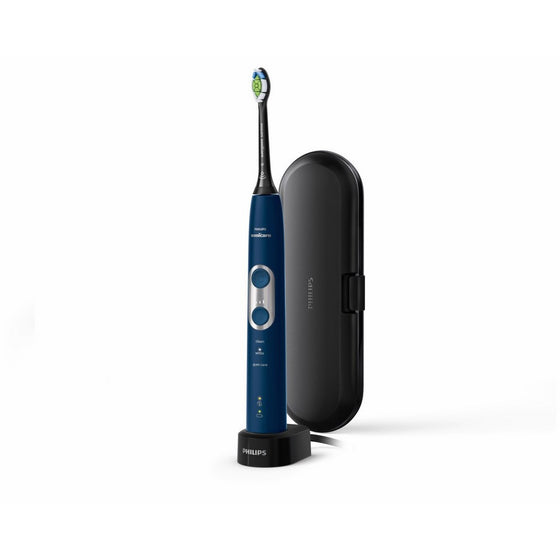 Philips Sonicare Protective Clean 6100 Whitening Rechargeable Electric Toothbrush With Pressure Sensor and Intensity Settings, Hx6871/49, Navy Blue, 1.085 Pound