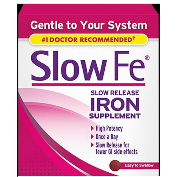 Slow Fe, High Potency Iron 45 mg, Slow Release - 60 Tablets