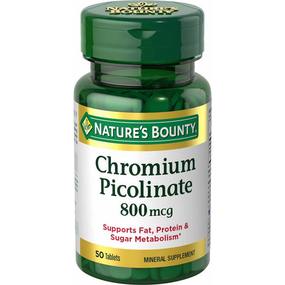 Nature's Bounty Mega Chromium Picolinate 800 Mcg., 50 Tablets