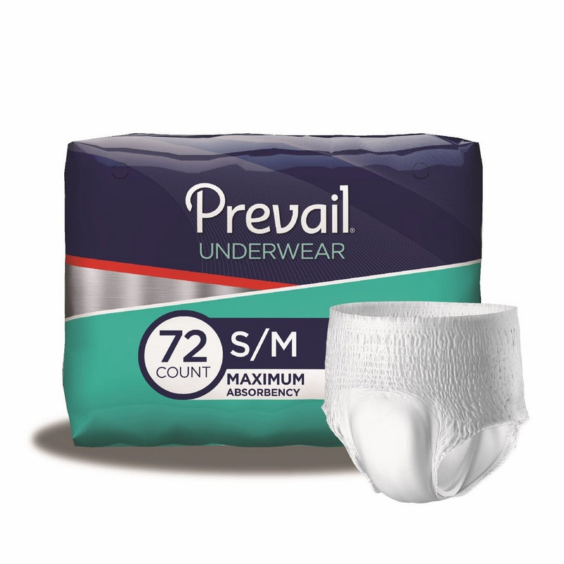 Prevail Maximum Absorbency Incontinence Underwear, Small/Medium, 18-Count (Pack of 4)