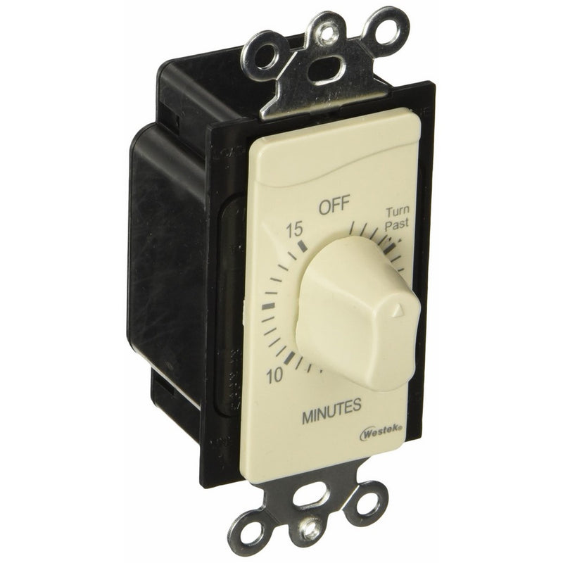 Westek TMSW15MI Hardwire Indoor In-Wall 15 Minute Mechanical Countdown Timer, Ivory