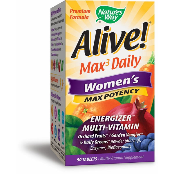 Nature's Way Alive! Max3 Daily Women's Multivitamin, Food-Based Blends (1,130mg per serving) and Antioxidants, 90 Tablets