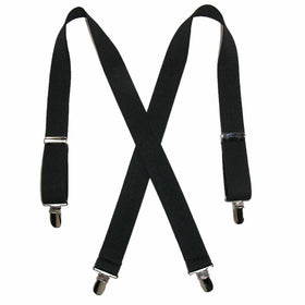 Solid Color Elastic Children's Suspenders by Suspender Factory (Black), 30 inches long, One Size