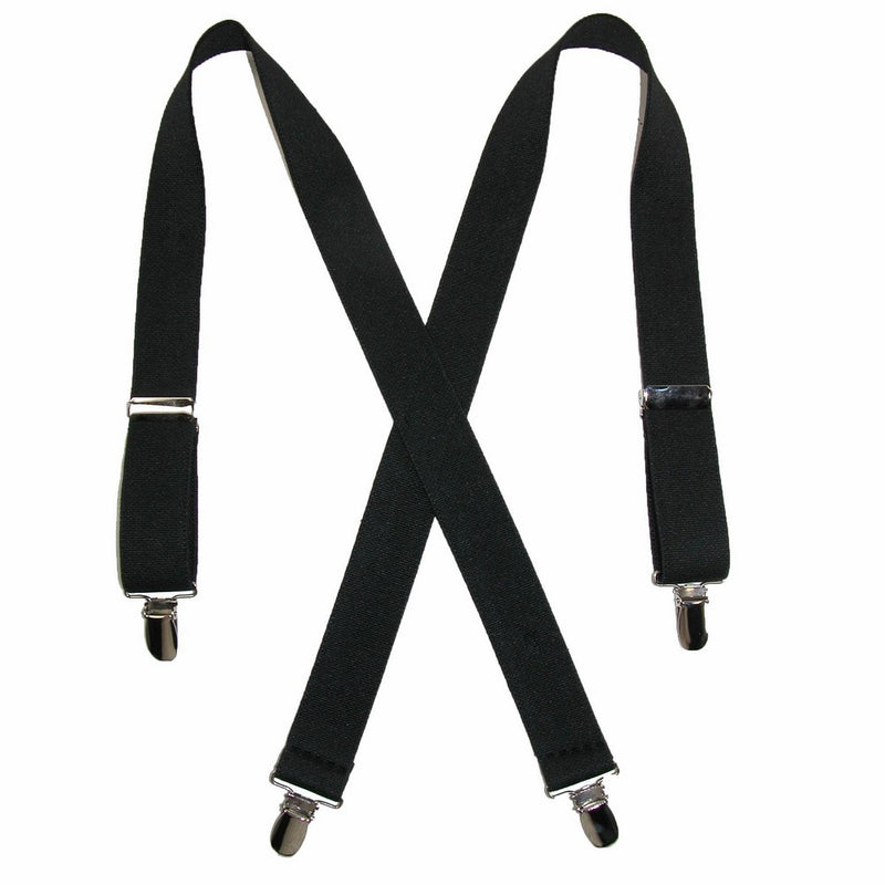 Solid Color Elastic Children's Suspenders by Suspender Factory (Black), 30 inches long, One Size