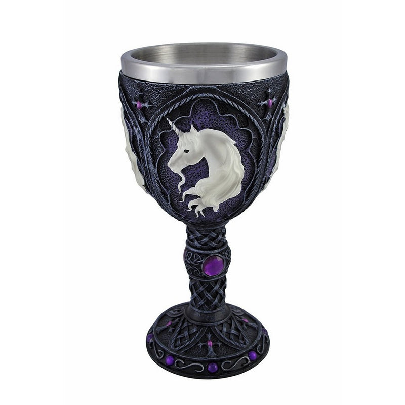 Medieval Renaissance Wine Goblet Gemstone Chalice Cup (Unicorn - Purple)