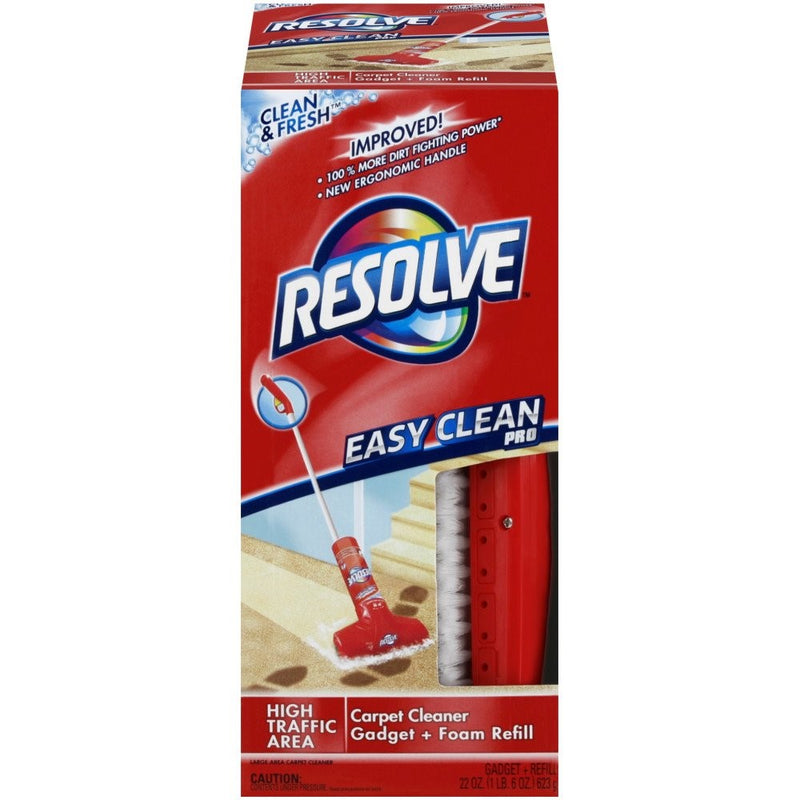 Resolve Easy Clean Pro Carpet Cleaner Gadget & Foam Spray Refill, Clean & Fresh 22 oz Can, Carpet Shampooer System