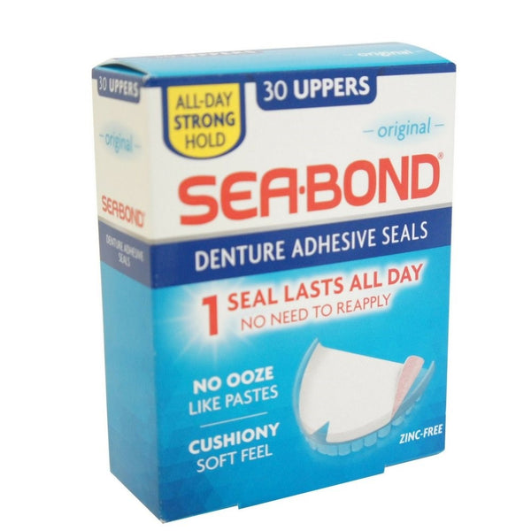 SEA-BOND Denture Adhesive Seals Uppers Original 30 Each (Pack of 4)