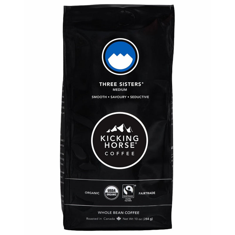 Kicking Horse Coffee, Three Sisters, Medium Roast, Whole Bean, 10 Ounce