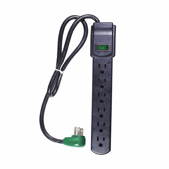 GoGreen Power GG-16103MSBK 6 Outlet Surge Protector w/2.5' Cord
