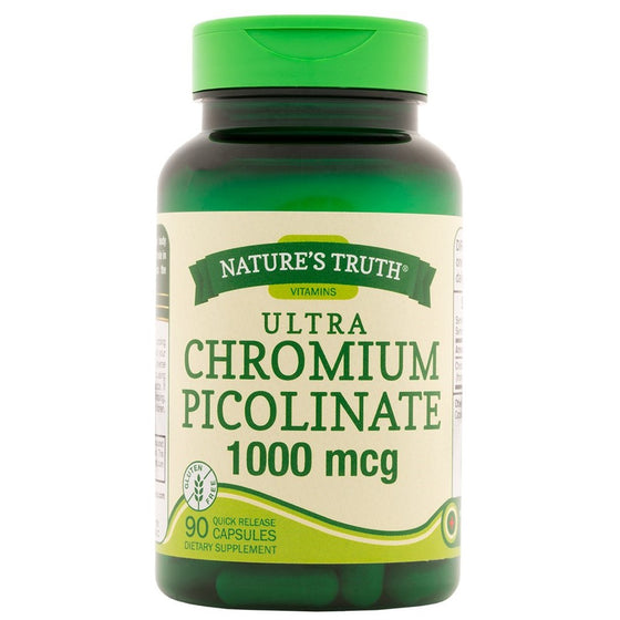 Nature's Truth Chromium Picolinate 1000 mcg Dietary Supplement, 90 Count