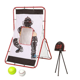 NET PLAYZ Smart Baseball Trainer Combo with 1 set Sport Radar, 3-Feet by 5-Feet Pitchback Rebounder Net and Pitching Target Panel with Carry Bag/1 Pc Baseball and Softball Included