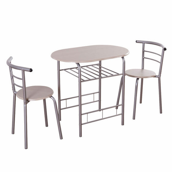 Giantex 3 Piece Dining Set Table 2 Chairs Bistro Pub Home Kitchen Breakfast Furniture