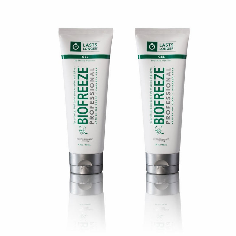 Biofreeze Professional Pain Relief Gel, Relief of Arthritis, Muscle, Joint, Back Pain, NSAID Free Pain Reliever Cream for Sore Muscles, 4 oz. Tube, Original Green Formula, 5% Menthol, Pack of 2