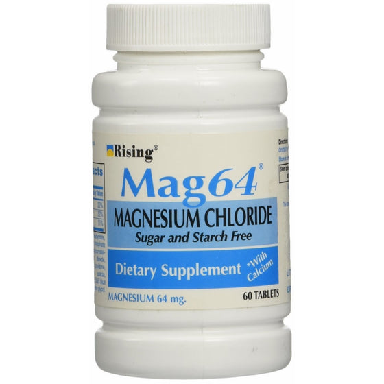 Wonder Laboratories 60 Count, Rising Mag64 Magnesium Chloride with Calcium Tablets