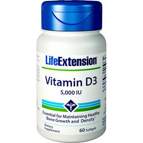 Life Extension Vitamin D3, 5000 IU, 60 Softgels