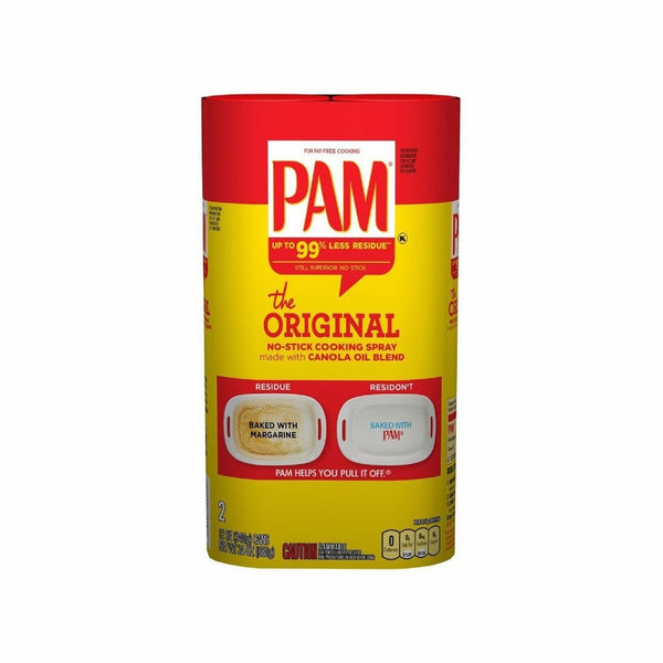 Pam Original No-Stick Cooking Spray 100% natural Canola Oil (2 pack - 12oz each can)