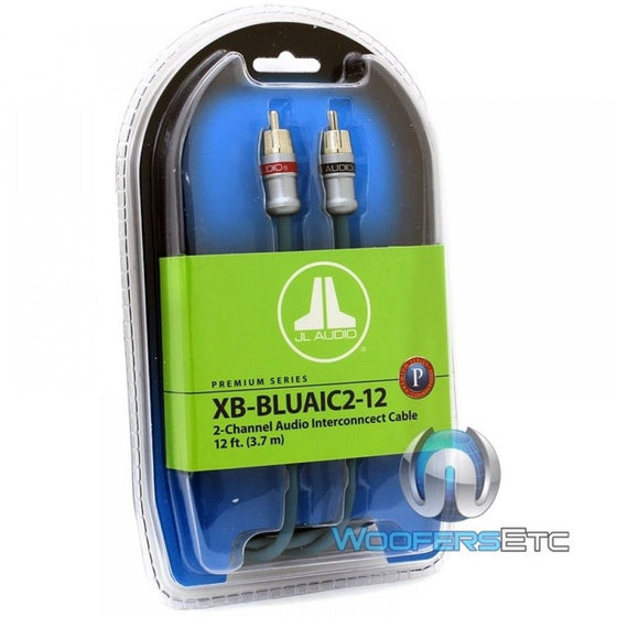 JL Audio XB-BLUAIC2-18 2-Channel Twisted-Pair Audio Interconnect Cable with Machined Connectors, 18-Feet