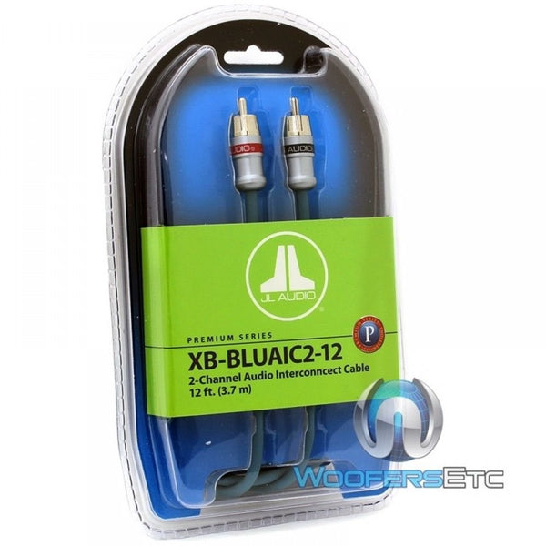 JL Audio XB-BLUAIC2-18 2-Channel Twisted-Pair Audio Interconnect Cable with Machined Connectors, 18-Feet