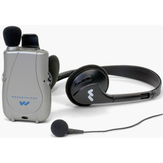 Williams Sound PKT D1 EH Pocketalker Ultra Duo Pack Amplifier with Single Mini Earbud and Folding Headphone