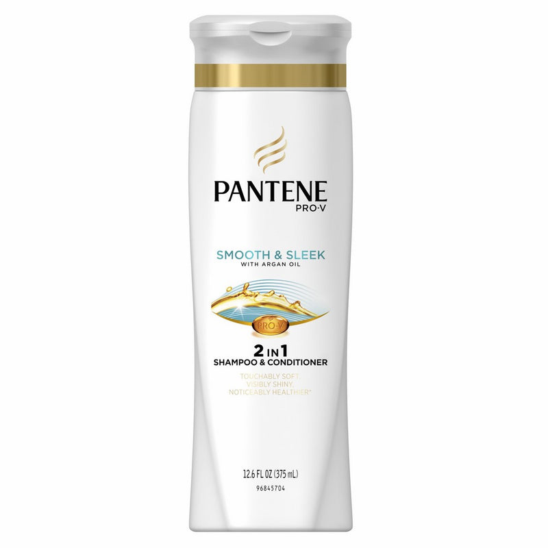 Pantene Pro-V Smooth 2-In-1 Shampoo & Conditioner 12.6 Fl Oz (Pack of 6) (packaging may vary)