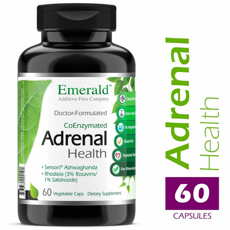 Adrenal Health - with Sensoril Ashwagandha for Improved Energy Levels, Sleep Support, Stress Relief, Promotes Mental Clarity - Emerald Laboratories - 60 Vegetable Capsules