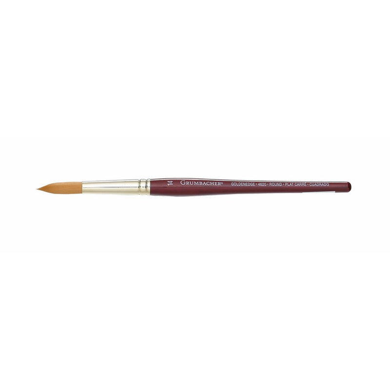 Grumbacher Goldenedge Golden Toray Round Watercolor Brush, Synthetic Bristles, Size 14 (4620.14)