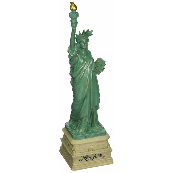 10 Inch Statue of Liberty Statue, Green with Brown New York Base Statues