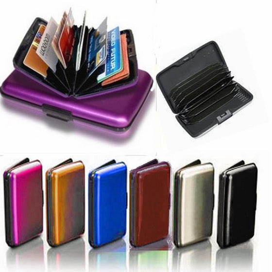 Aluminum Aluma Hard Case Credit Cards Wallet (Assorted 6 Pack)