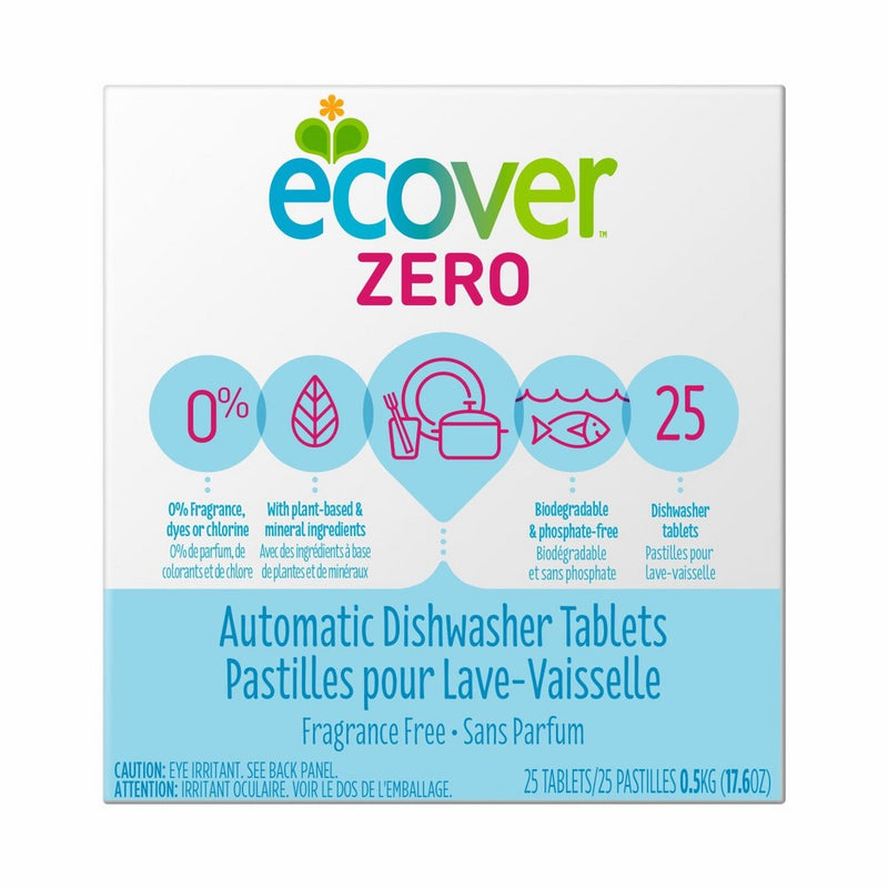 Ecover Automatic Dishwasher Soap Tablets, Zero (Fragrance-Free), 25 Count