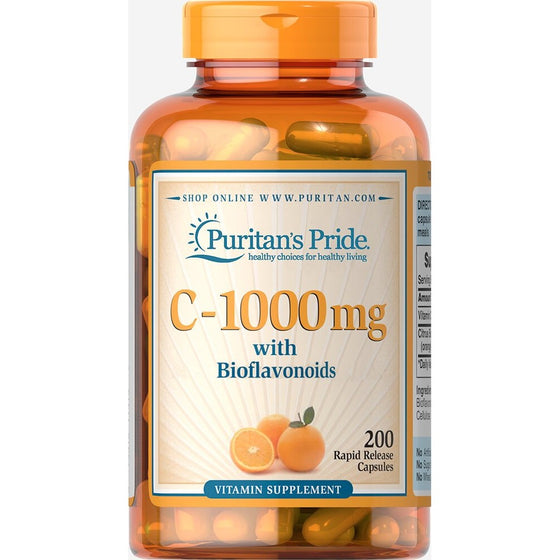 Puritan's Pride Vitamin C-1000 mg with Bioflavonoids-200 Capsules