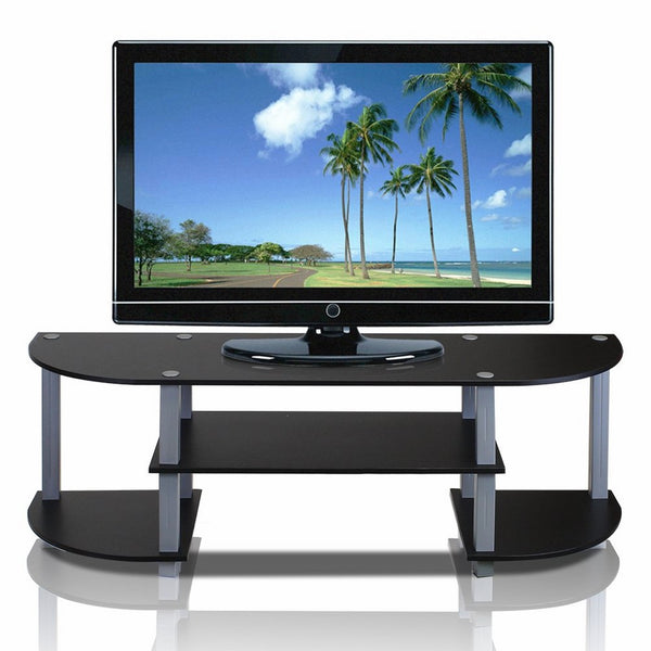 Furinno 11058BK/GY Turn-S-Tube Wide TV Entertainment Center, Black/Grey